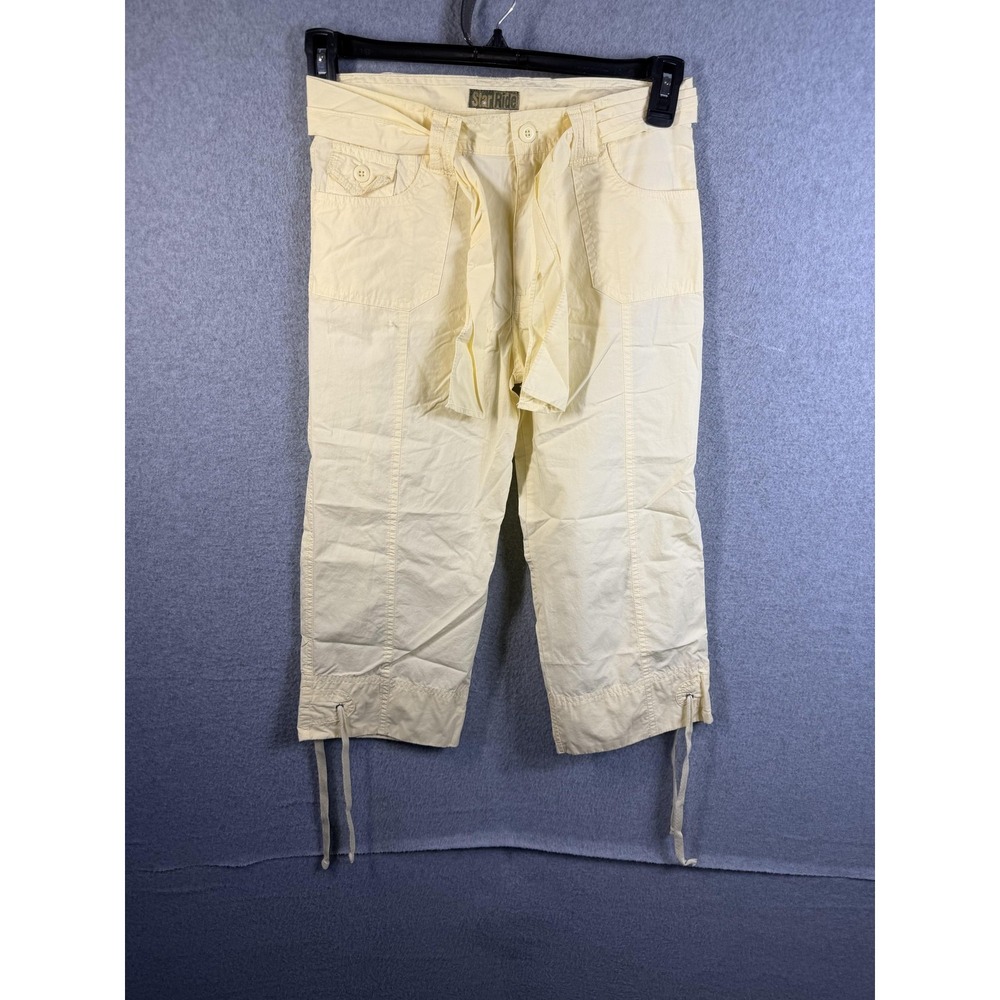 Star Ride Capri Pants Girls 14 Yellow Belted Cargo Drawstring Casual Summer